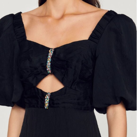 Sandro Falbala Dress in Black with Rhinestones - Picture 2 of 7